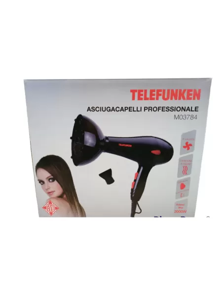 Telefunken m03784 professioneller Haartrockner 2000 W mit 3-Gang-Diffusor